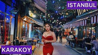 KARAKOY - KARAKOY ISTANBUL - {NIGHT LIFE} KARAKOY WALKING TOUR 4K #karaköy