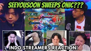 WTF! SeeYouSoon Sweeps Onic Esports! MP The King Owns ONIC! Indo Streamers Reaction!