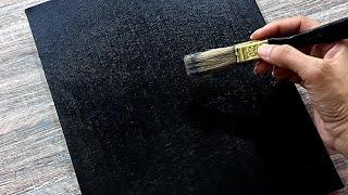 Fascinating landscape on black canvas | Acrylic painting techniques for beginners