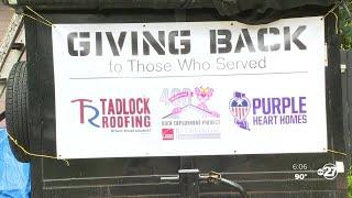 Local roofing company replaces veteran's roof for free