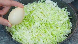 Cabbage with eggs is better than meat! Simple! Easy and delicious cabbage recipe!