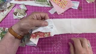 How to make a slow stitch snippet roll with scraps.