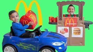 McDonald's Happy Meal Drive Thru Pretend Play With CKN