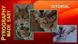 Wood Burning - Wolf Thick Neck Fur - pyrography tutorial