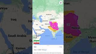 Iran Vs Algeria land area size comparison #shorts #shortsfeed #map #landarea #country_comparison