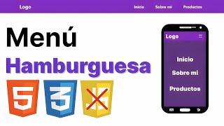 Como crear un MENÚ HAMBURGUESA usando HTML y CSS sin JavaScript