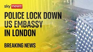 Police lock down the US embassy in London after a 'loud bang' from a controlled explosion