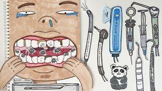 [paper diy] 역대급 충치 치료 ASMR  치과놀이 Dental Care, Cavity Removal, Resin No music