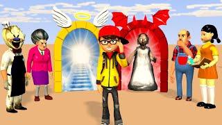 Scary Teacher 3D vs Squid Game Help Herobrine Nick Choose Heaven Or Hell For The Bad Guy vs Good Guy