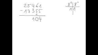 Schriftliche Subtraktion im Achtersystem