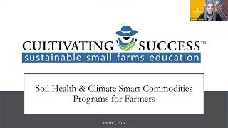 2024 Webinar Series: Soil Health and Climate Smart Commodities Programs for Farmers