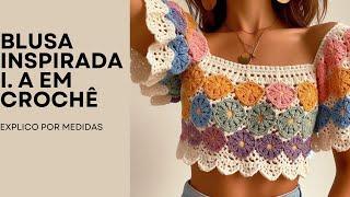 Blusa colorida crochê/ inspirada em I.A inteligência artificial