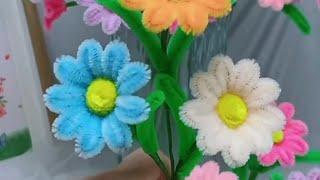 Daisy flower full tutorial on chenille stem | how to make pipe cleaner daisy flower | DIY gift ideas