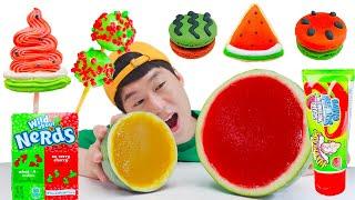 수박디저트 베스트먹방 모음 Watermelon Dessert Best Mukbang Collection수박젤리 탕후루 대왕수박볼젤리 JJAEMI째미 Eating show