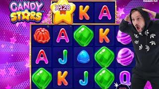 CANDY STARS - BRAND NEW SLOT - HIT x128 MULTIPLIER BIG BONUS BUY FIRST LOOK CASINO SLOT ONLINE GAME