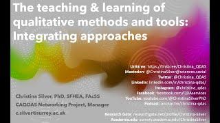 CNPwebinar036 Integrated Teaching & Learning Qualitative Methods and Tools