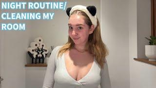 NIGHT ROUTINE/CLEANING MY ROOM | skincare