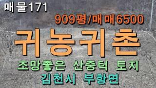 시골땅/김천시 부항면 촌땅/909평,매매6500만원/텃밭,귀농귀촌용으로 추천하는 촌땅