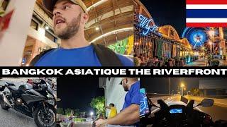 Bangkok Riding a Honda CBR500r to (Asiatique The Riverfront) , Chatting with local Thai people