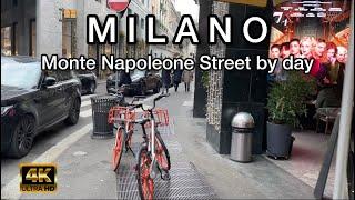 MonteNapoleone Street - fashion district | Milan | Via MonteNapoleone | Milano - 12/2021 - 4K