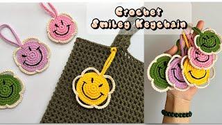 Crochet Smiley Keychain Tutorial | Crochet Bag Charm Keychain | Molina DIY