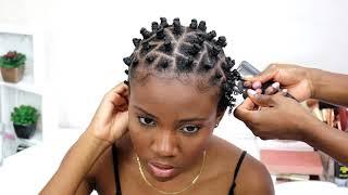 PERFECT BANTU KNOTS ON 4C SHORT NATURAL HAIR