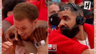 Drake Joins The Table And Celebrates Malachi Flynn BUZZER BEATER 