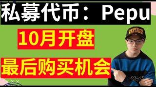 10月开盘，私募代币PEPU，最后购买机会，亲测投资10000U，已盈利百分之10