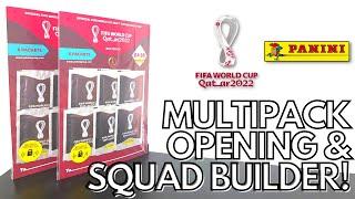 EPIC SQUAD BUILDER! | PANINI FIFA WORLD CUP 2022 QATAR STICKERS! DOUBLE MULTIPACK OPENING | 12 PACKS