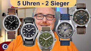 5 Uhren im Fieldwatch / Military Stil und 2 klare Sieger