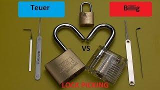 Schloss öffnen LOCK PICKING Dietrich Teuer vs Billig was ist besser??? Padlock open/Schloss knacken