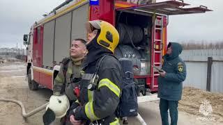 Пожар на стройплощадке "Русской Европы" в Калининграде