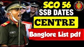 SCO 56 | SSB LIST PDF | ACC 131  BANGLORE LIST | SSB DATE & CENTRE | ACC 131 FULL SSB CENTRE