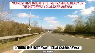 How to joining dual carriageway /motorway? Motorway/Dual Carriageway driving lesson! #shorts