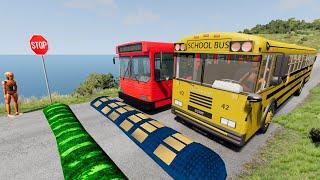 Buses vs Massive ️ Speed Bumps️– BeamNG.Drive