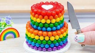 Beautiful Miniature Colorful Cake  Miniature Rainbow Chocolate Cake Decorating Ideas