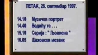 RTS 3K - najava programa - petak, 26. septembar 1997.