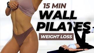 15 Min FAT BURNING Wall Pilates Workout (Beginner Friendly)