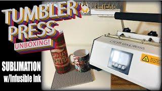 HOW TO USE A TUMBLER HEAT PRESS | INFUSIBLE INK & SUBLIMATION | MUG & FROSTED GLASS | CRICUT MAKER 3