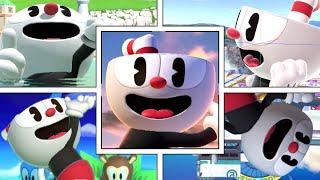 Cuphead Various FUNNY ANIMATIONS in Smash Bros Ultimate (Drowning, Dizzy, Victory & More!)