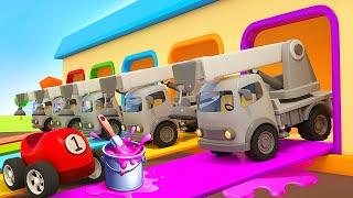 Racing cars & construction vehicles build the tower. New episodes of Helper cars cartoons for kids.