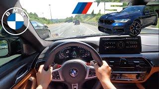 M5 Competition Unleashed: Exhilarating POV Drive in the 2021 BMW M5