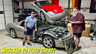 Rebuilding my Salvaged Corvette in 13 Minutes!