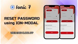 Ionic Reset Password using ion-modal | Uber Eats Clone App