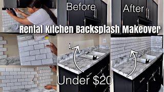 DIY Rental Kitchen MAKEOVER |Removable Backsplash|Affordable Kitchen Transformation+Renter Friendly