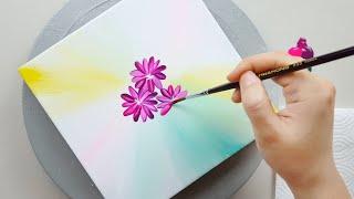 (622) How to paint shiny flowers | Easy Painting ideas | For beginners | Designer Gemma77