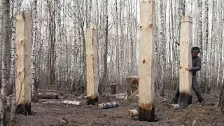 Ich baue eine Holzwerkstatt nach den Methoden unserer Vorfahren