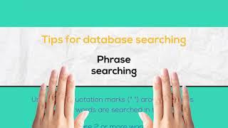 Database searching tips