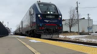 Amtrak’s Missouri River Runner going through fields, stations, and crossings in Missouri.