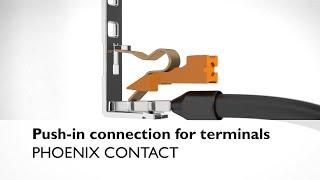 Push-in connection for terminal blocks